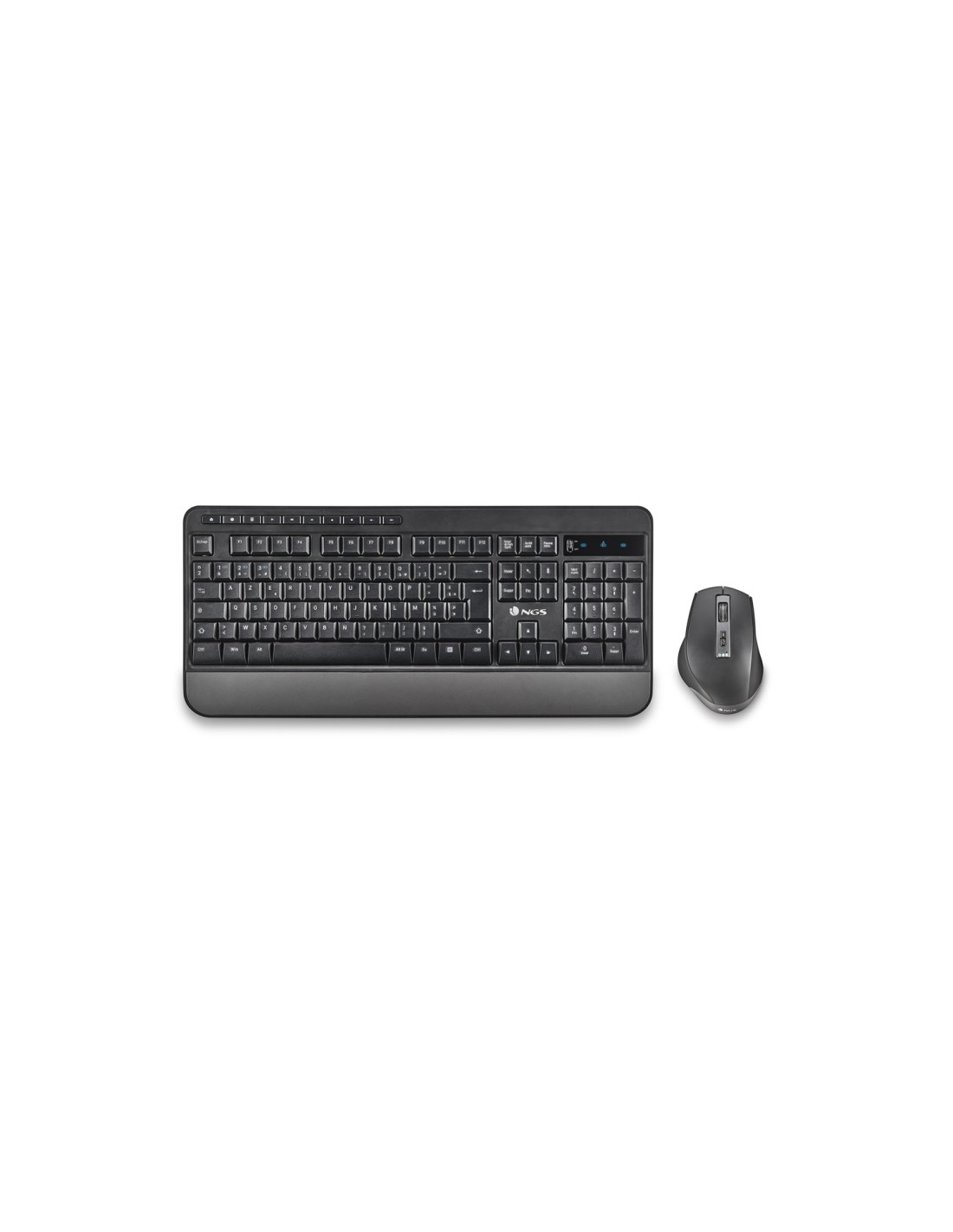 NGS SPELL KIT teclado Ratón incluido USB + Bluetooth AZERTY Francés Negro