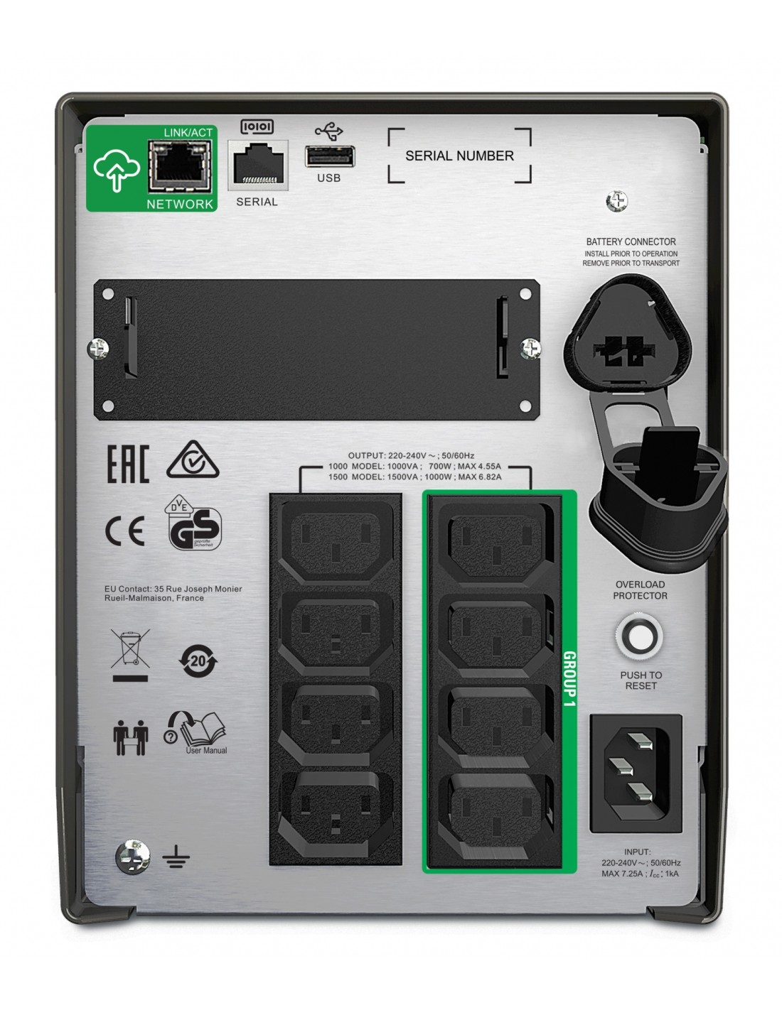 Sais linea interactiva apc sistema de alimentacion interrumpida UPS 1000va 700w 8 salidas AC negro SMT1000IC