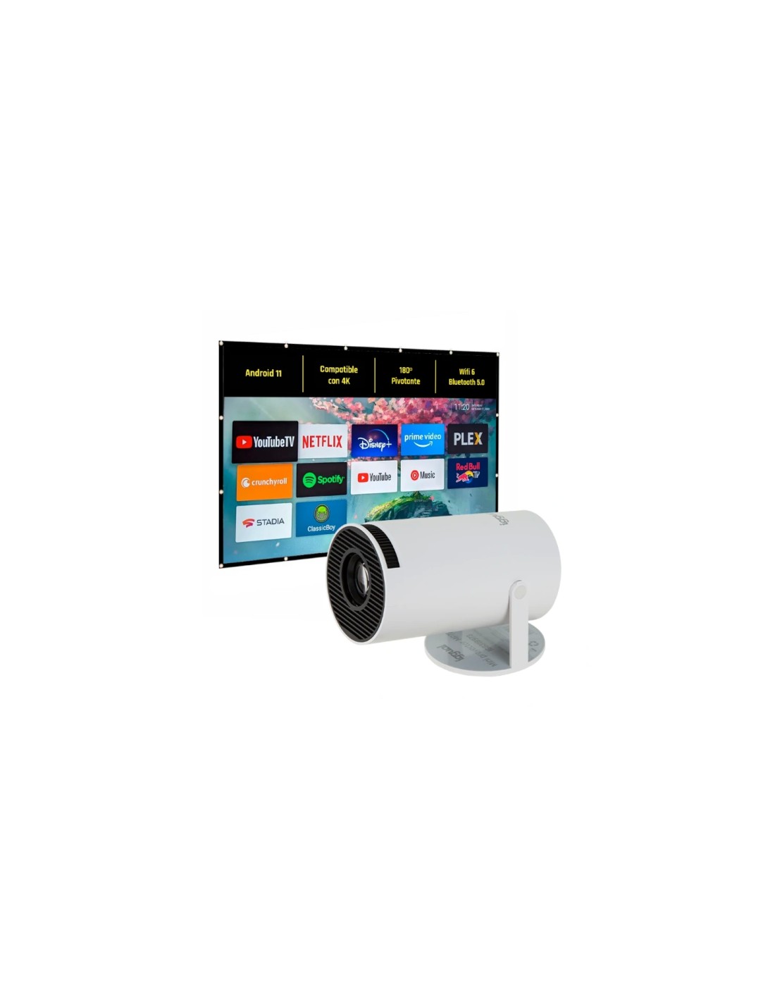 iggual Pack mini proyector + pantalla 100" plegabl