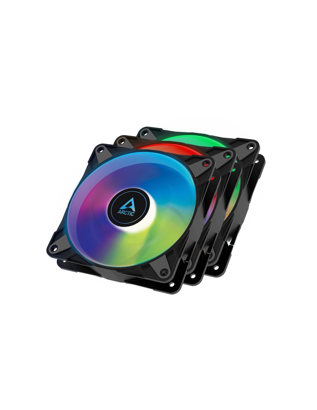 ARCTIC P12 PWM PST A-RGB 0dB Carcasa del ordenador Ventilador 12 cm Negro, Blanco 3 pieza(s)