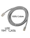 CABLE DE RED UTP CAT6 10 METROS GRIS CLARO 100% COBRE