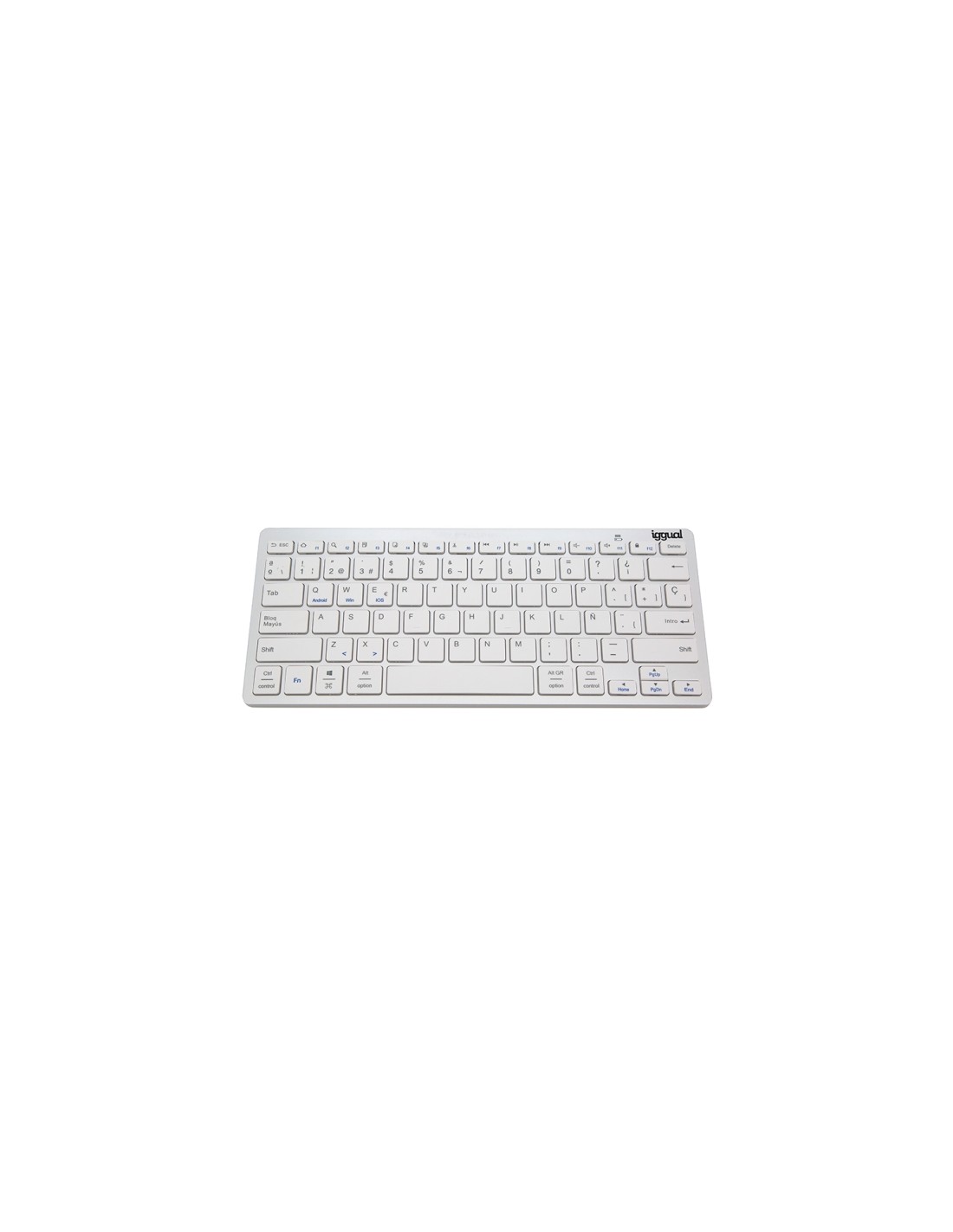 iggual TKL-BK Teclado bluetooth universal qwerty español plata