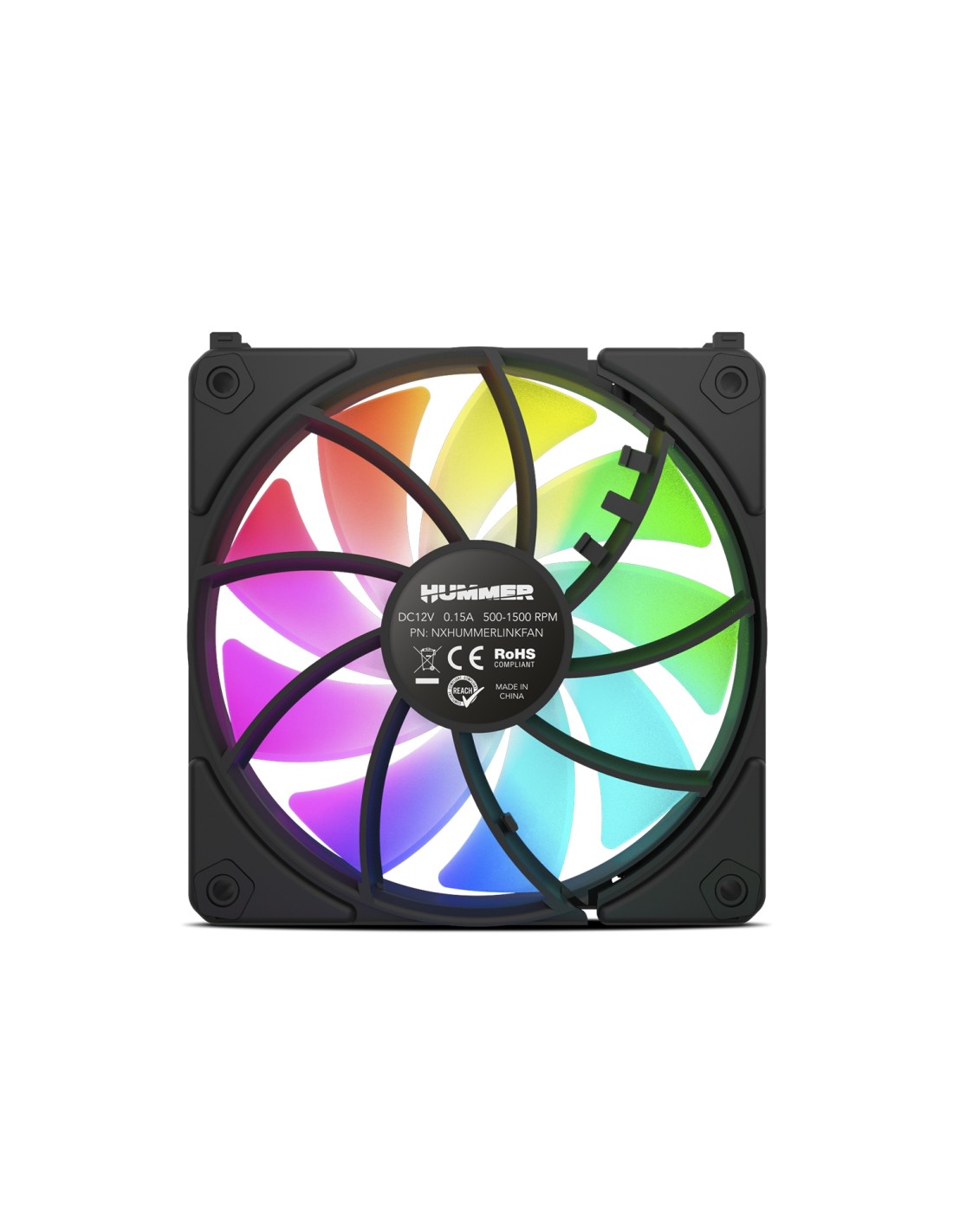 NOX NXHUMMERELINKBK sistema de refrigeración para ordenador Carcasa del ordenador Ventilador 12 cm Negro 1 pieza(s)