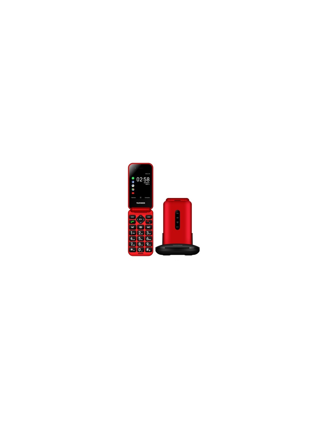 Telefunken S740 Red 7,11 cm (2.8") 129 g Rojo