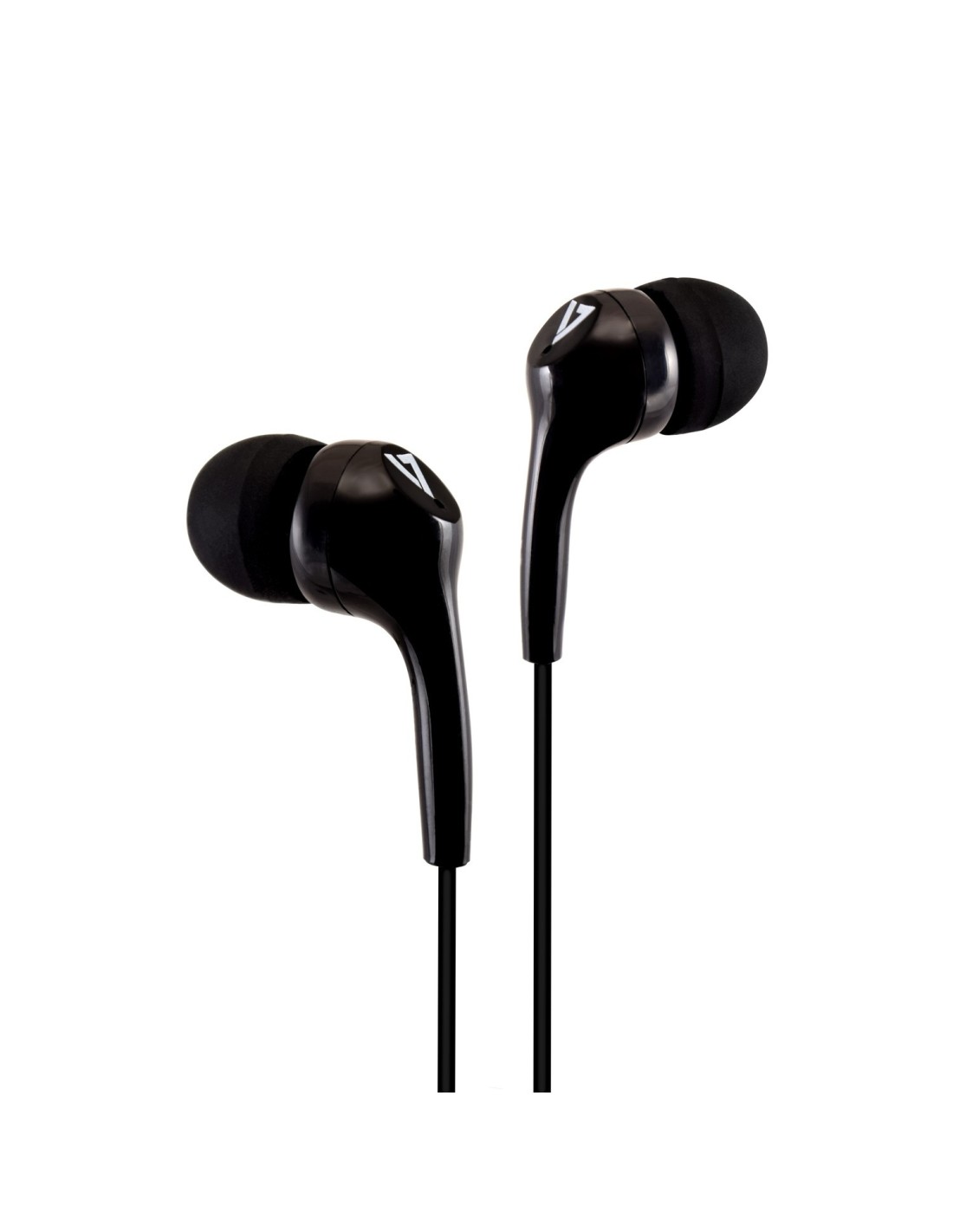 V7 Auriculares internos estéreo, ligeros, aislamiento de ruido para utilizar dentro del oÍ­do, 3,5 mm, negro