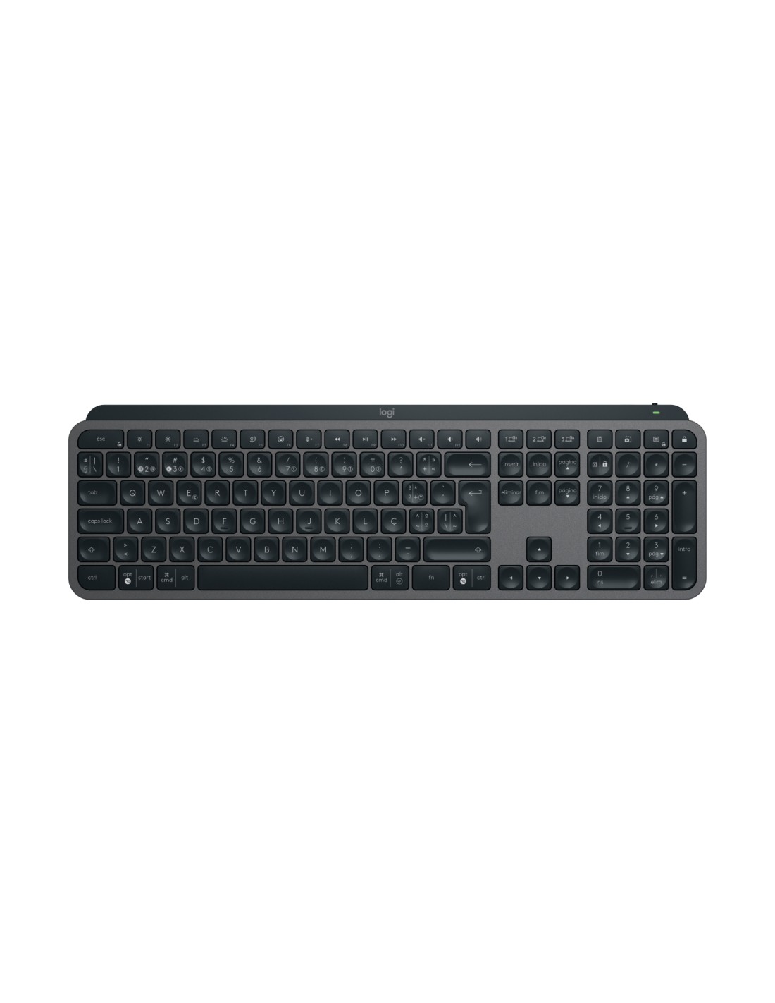 Logitech MX Keys S teclado RF Wireless + Bluetooth QWERTY Portugués Grafito