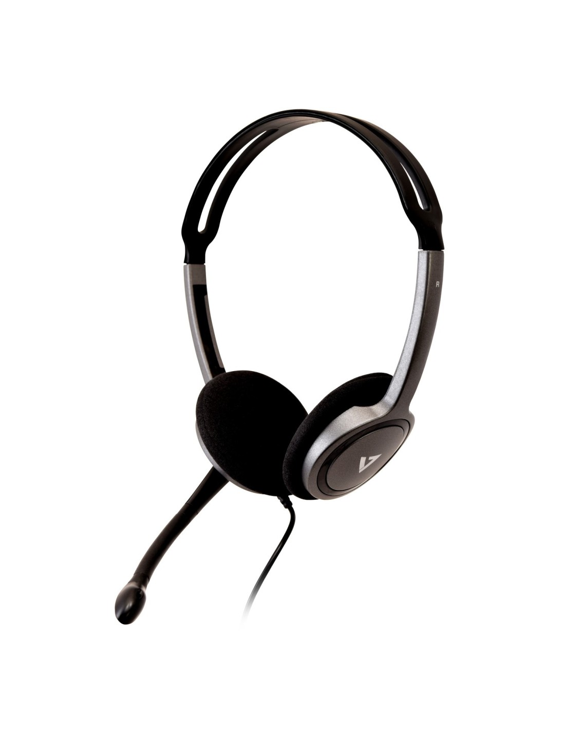V7 HA212-2EP auricular y casco Auriculares Alámbrico Diadema Llamadas/Música Negro, Plata