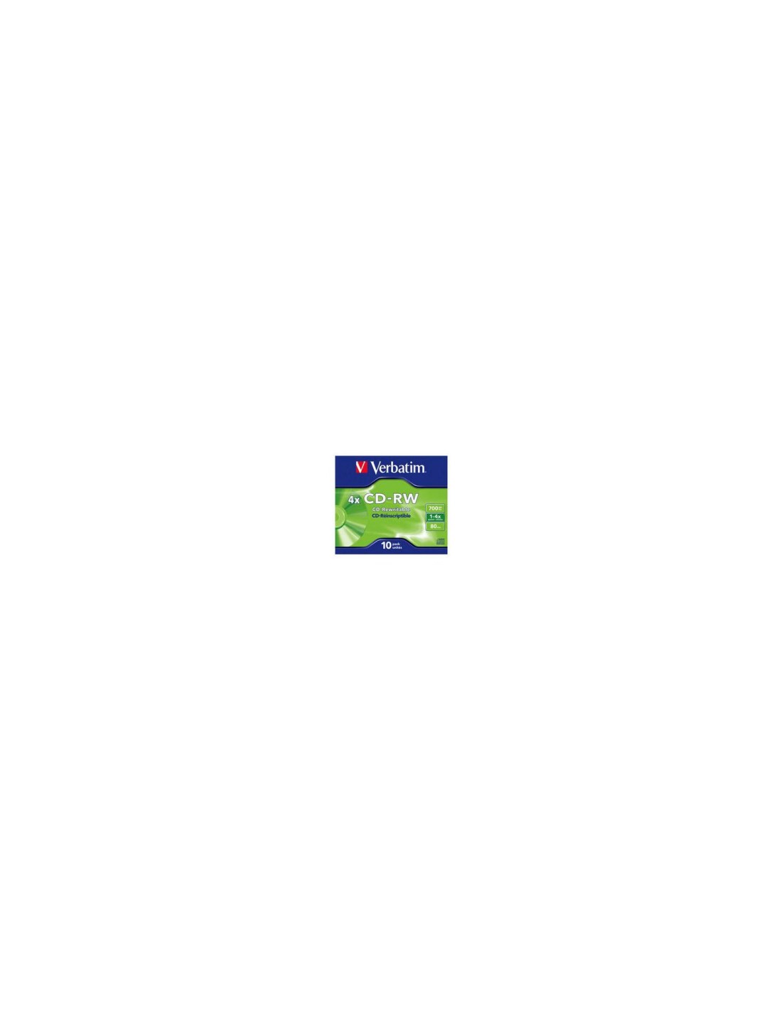 CD-RW VERBATIM 10 UNIDADES 700MB 12x 43480