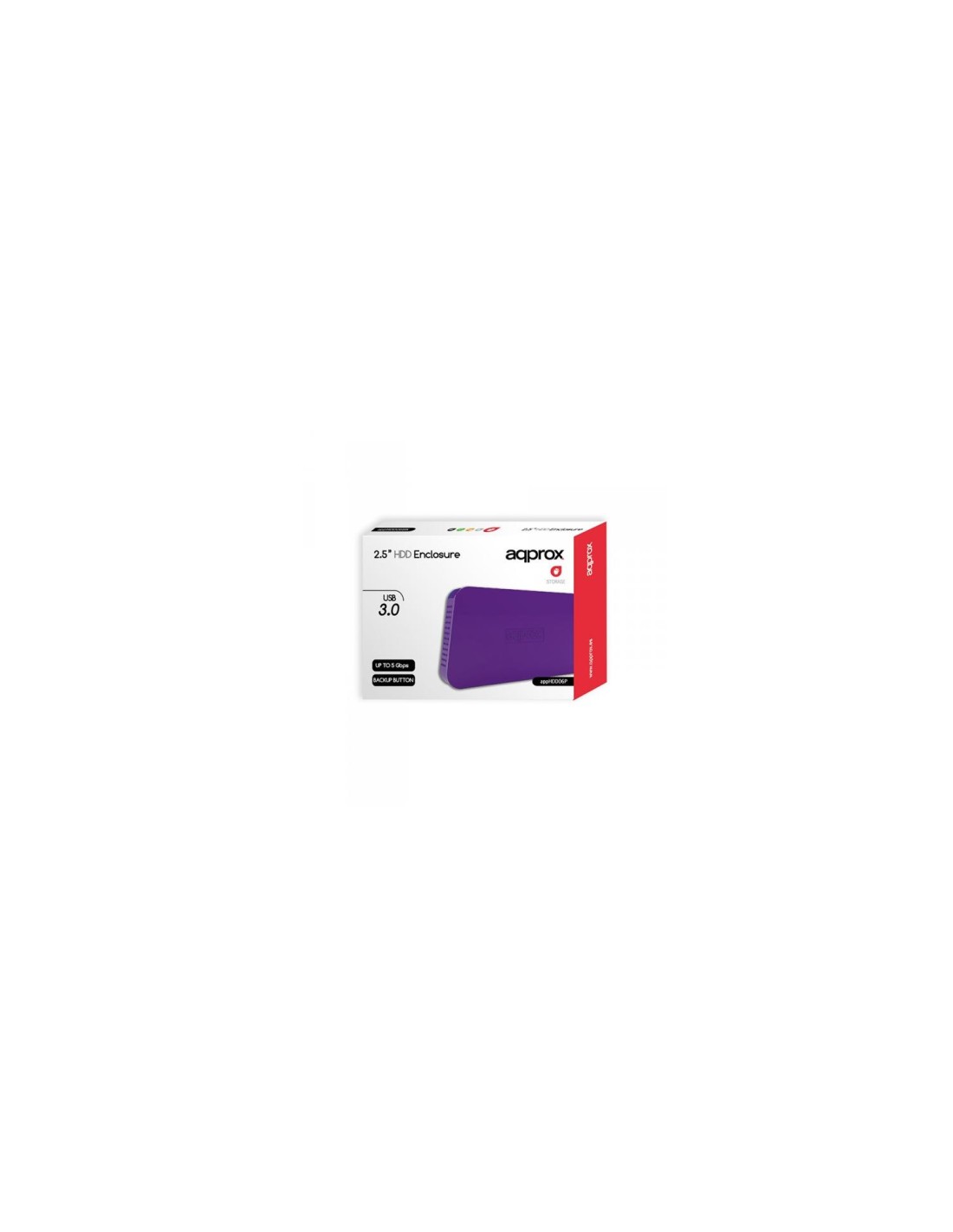 CAJA 2.5 APPROX SATA USB 3.0 PURPURA APPHDD06P
