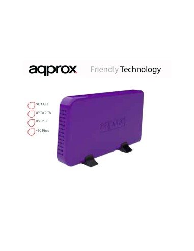 CAJA 3.5 APPROX SATA USB 2.0 PURPURA APPHDD07P