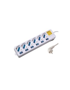 Ewent EW3932 limitador de tensión Blanco 6 salidas AC 1,5 m
