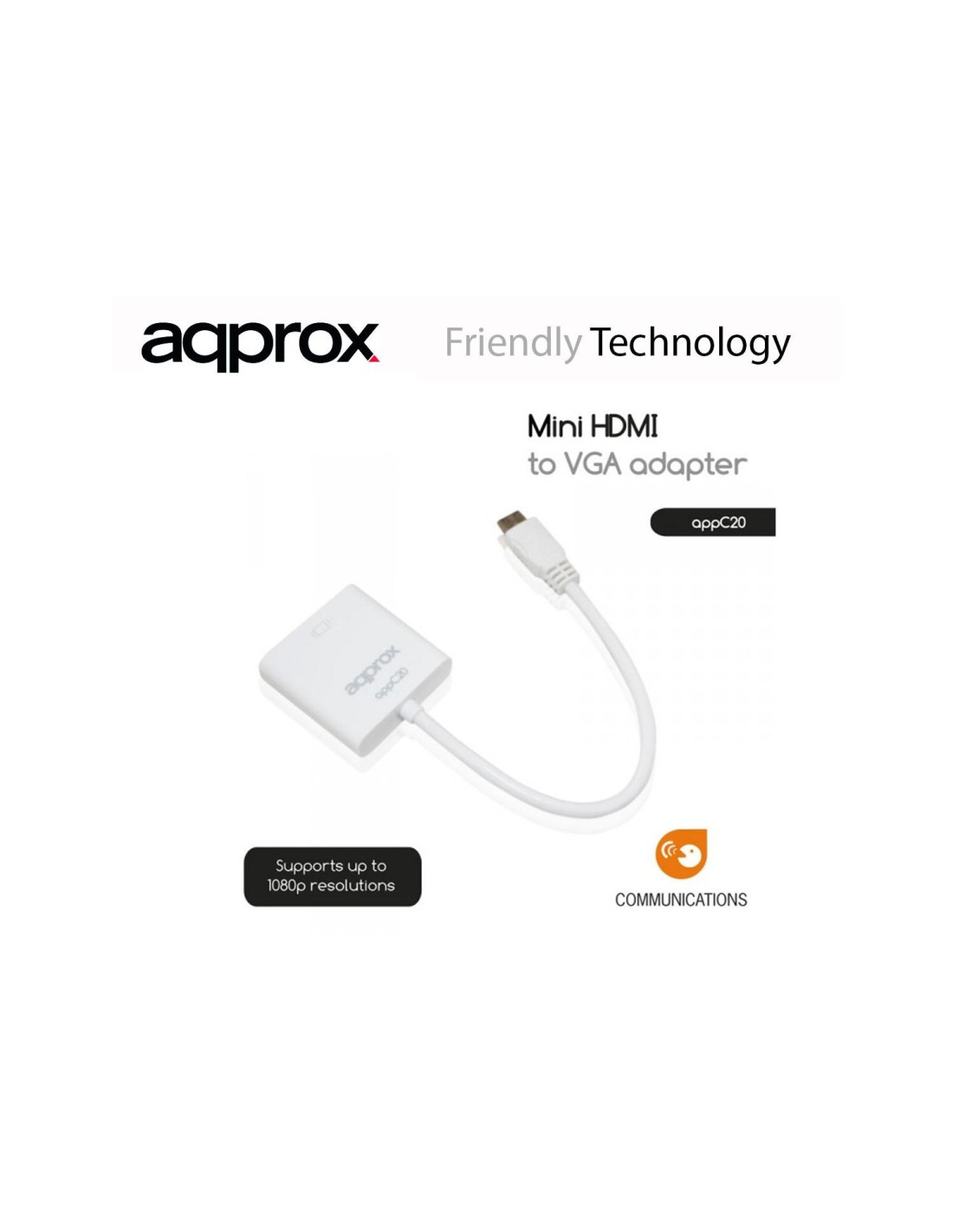 ADAPTADOR MINI HDMI A VGA APPROX APPC20