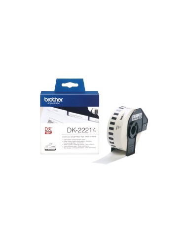 Brother DK-22214 cinta para impresora de etiquetas Negro sobre blanco