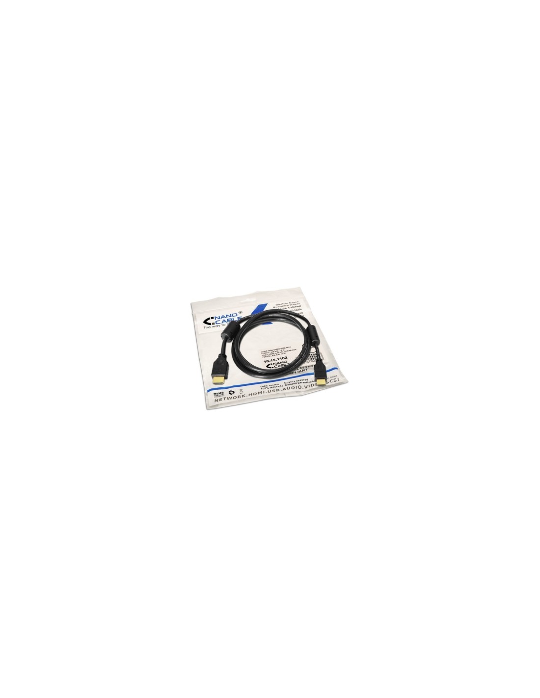 CABLE HDMI M A HDMI M 1.80MT ALTA VELOCIDAD FERRITA NANOCABLE 10.15.1802