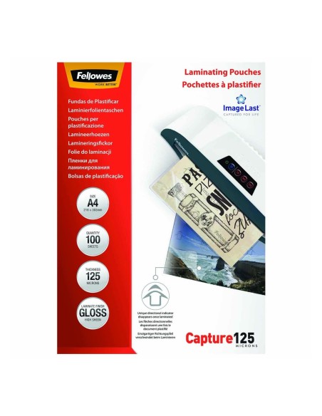 FELLOWES 5307407 FUNDAS PLASTIFICAR A4 125 MICRAS 100 UNIDADES