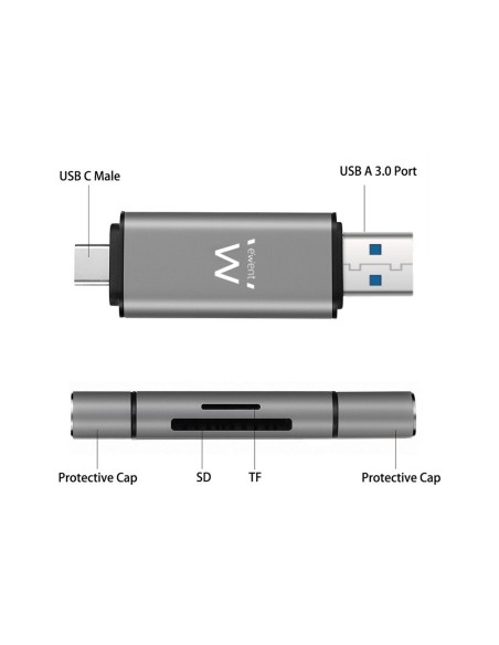 Ewent EW1075 lector de tarjeta USB 3.2 Gen 1 (3.1 Gen 1)