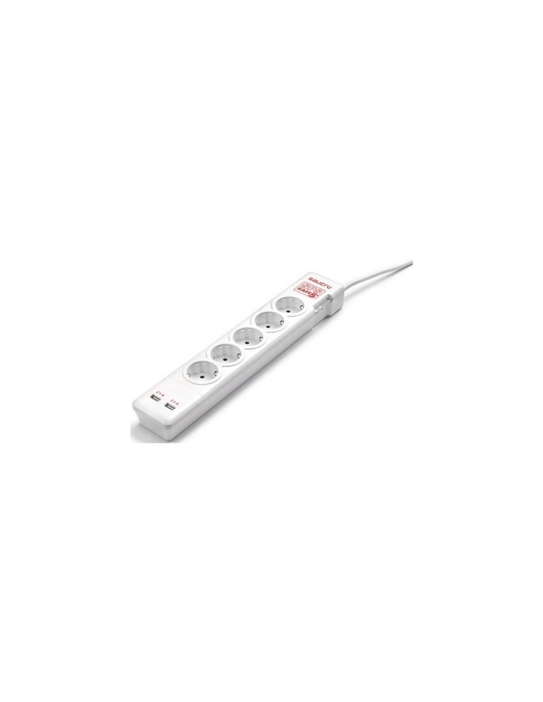 REGLETA SALICRU 5 TOMAS SCHUKO + 2 USB SPS SAFE 5+