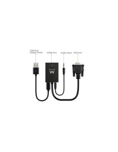 Ewent EW9866 adaptador de cable de vídeo 0,202 m VGA (D-Sub) HDMI + 2