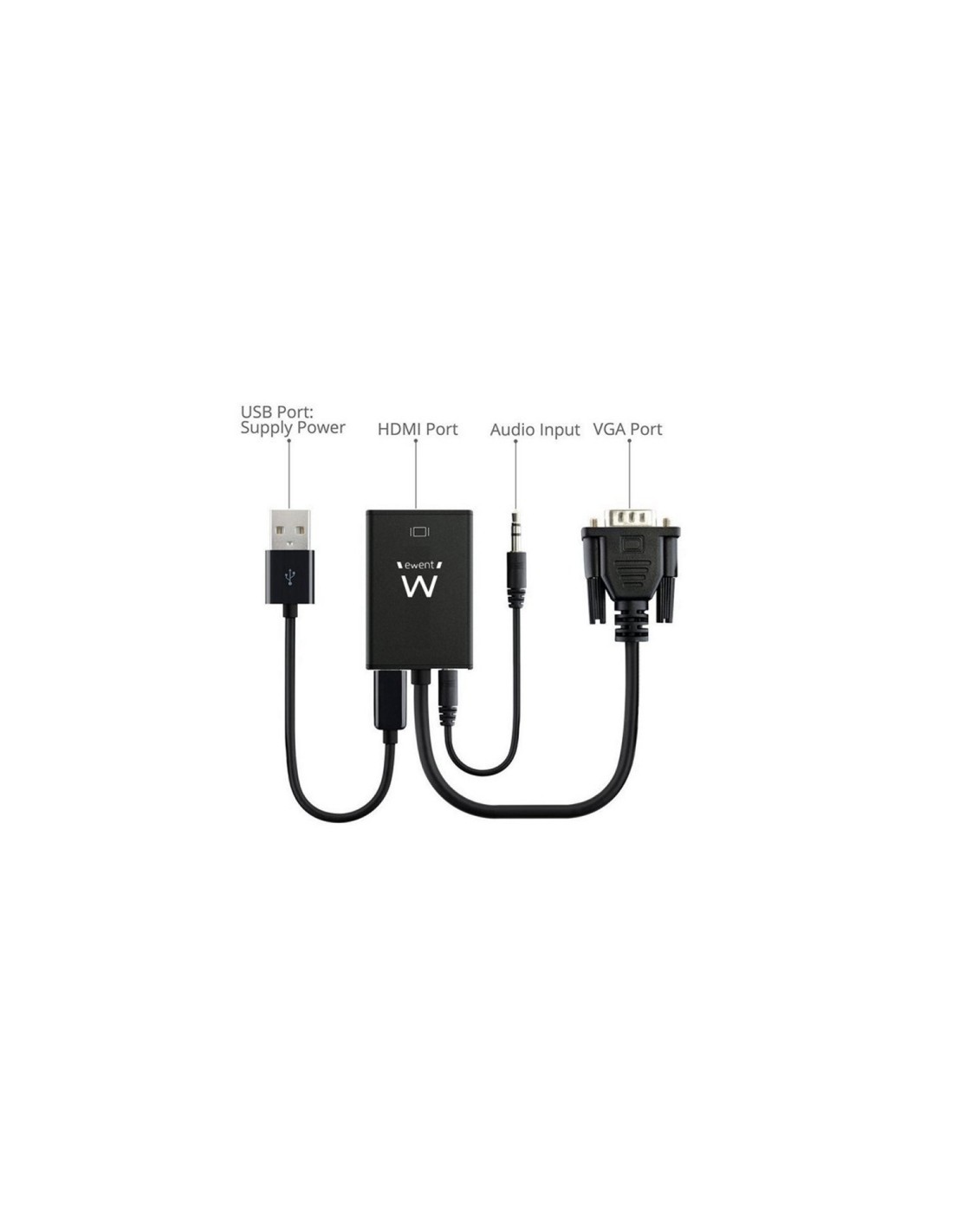 ADAPTADOR VGA M A HDMI H EWENT EW9866 CON AUDIO
