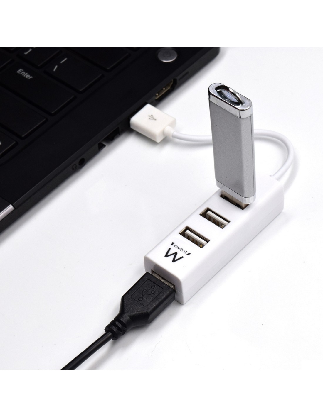 MINI-HUB USB 4 PUERTOS BLANCO