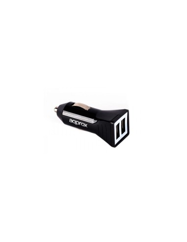 CARGADOR COCHE USB APPROX 2.4A NEGRO appusbcar21B