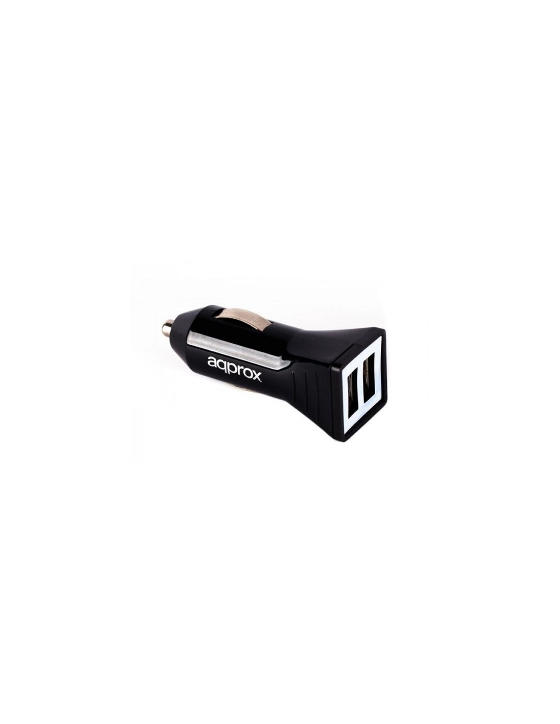 CARGADOR COCHE USB APPROX 2.4A NEGRO appusbcar21B