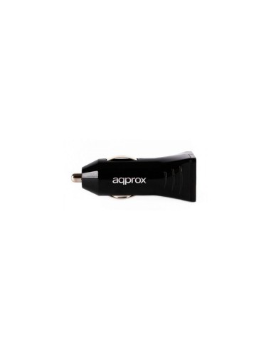 CARGADOR COCHE USB APPROX 2.4A NEGRO appusbcar21B