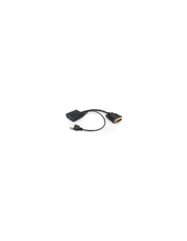 Nanocable Conversor DVI 24+1/m A VGA HDB15/h, Negro, 10 cm