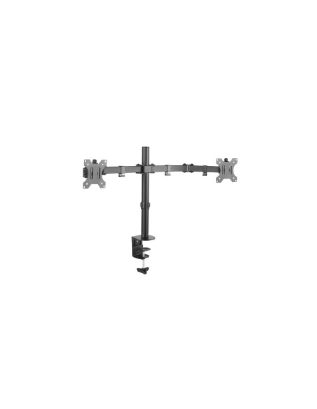TooQ Soporte de Mesa Giratorio e Inclinable para 2 Pantallas (Monitor