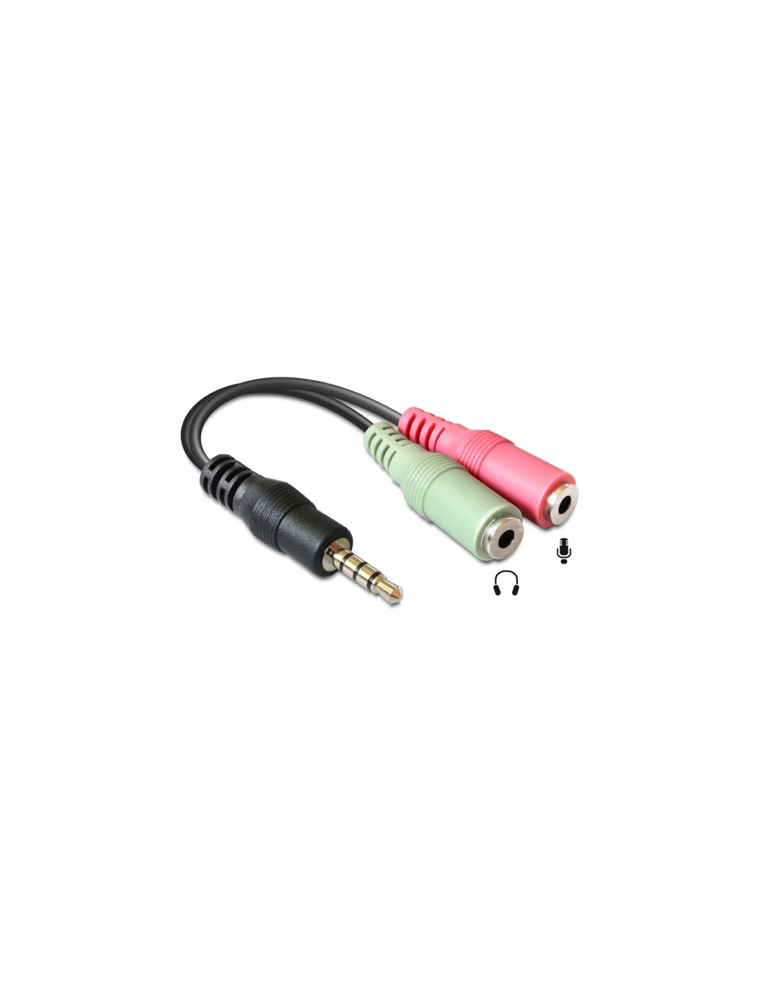 CABLE AUDIO MINI JACK 3.5 M A 2 MINI JACK 3.5 H 0.12MT ADAPTADOR DELOCK 65344