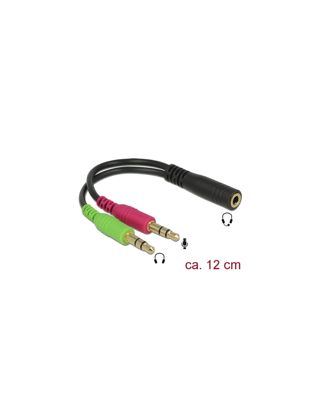 CABLE AUDIO MINI JACK 3.5 M A 2 MINI JACK 3.5 H 0.12MT ADAPTADOR DELOCK 65459