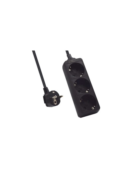 Ewent EW3959 base múltiple 1,5 m 3 salidas AC Interior Negro