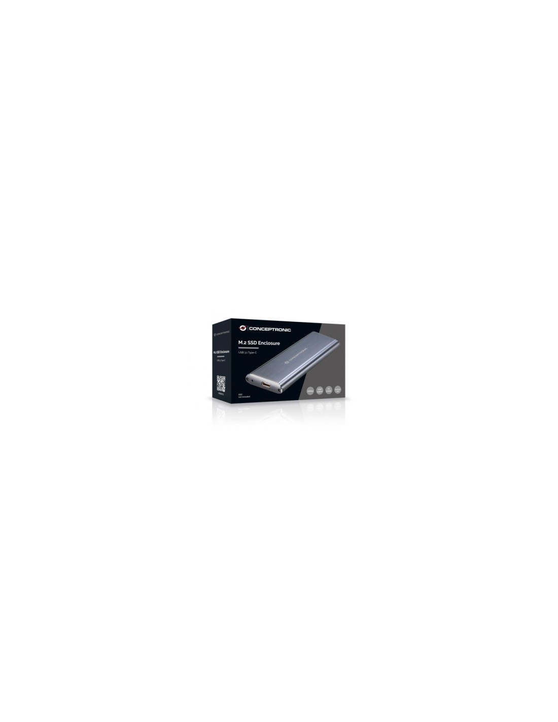 CAJA EXTERNA CONCEPTRONIC SSD M.2 USB 3.1 TIPO C PLATA HDE01G
