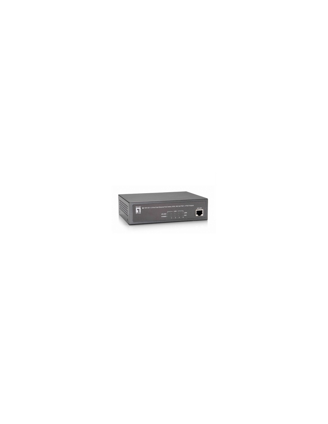 SWITCH LEVEL ONE 5 PTOS 10/100 POE PLUS NEGRO FEP-0511