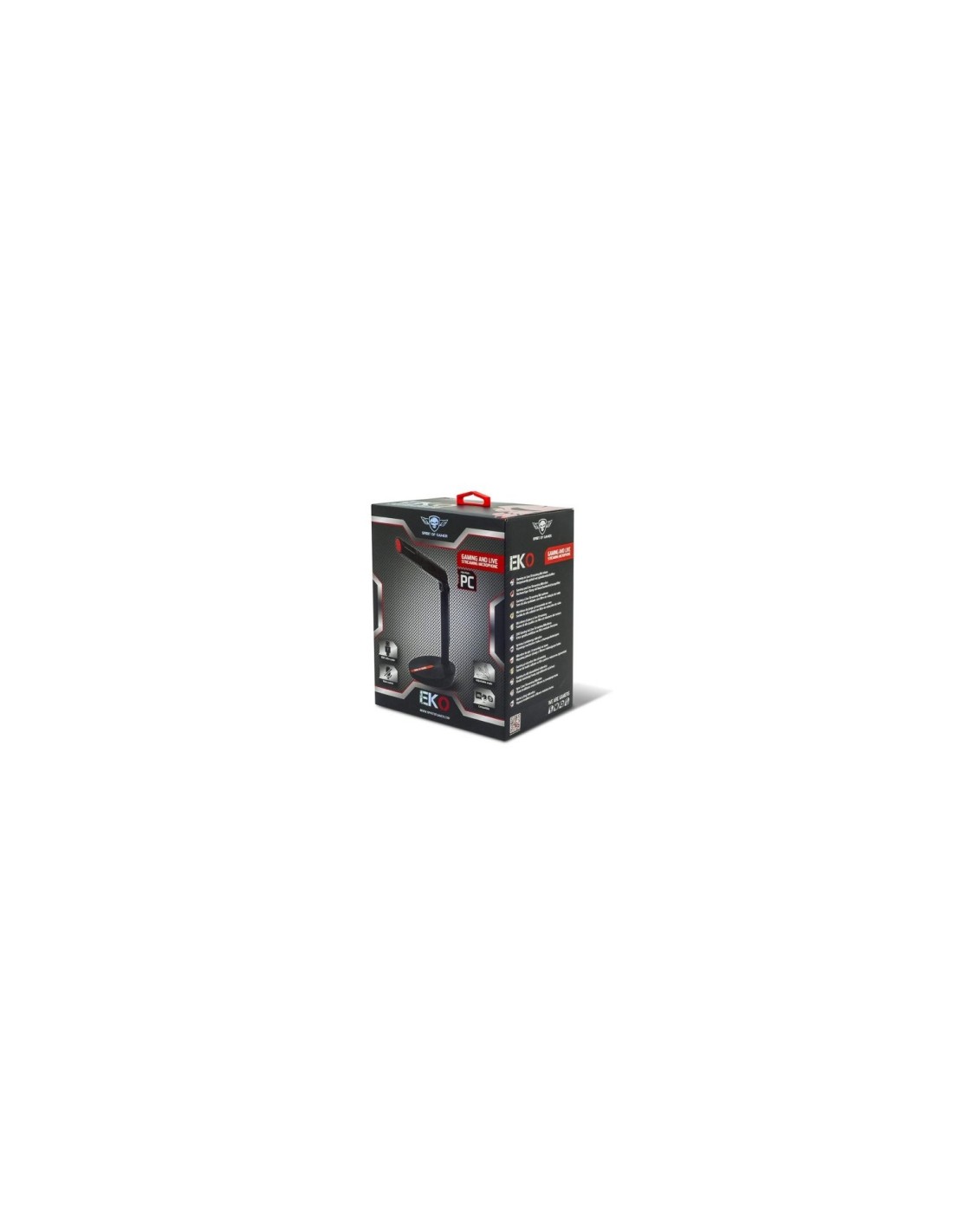 MICRÍ?FONO SPIRIT OF GAMER EKO GAMING CABLE USB 1.4M OMNIDIRECCIONAL 70HZ/10KHZ NEGRO MIC-EKO