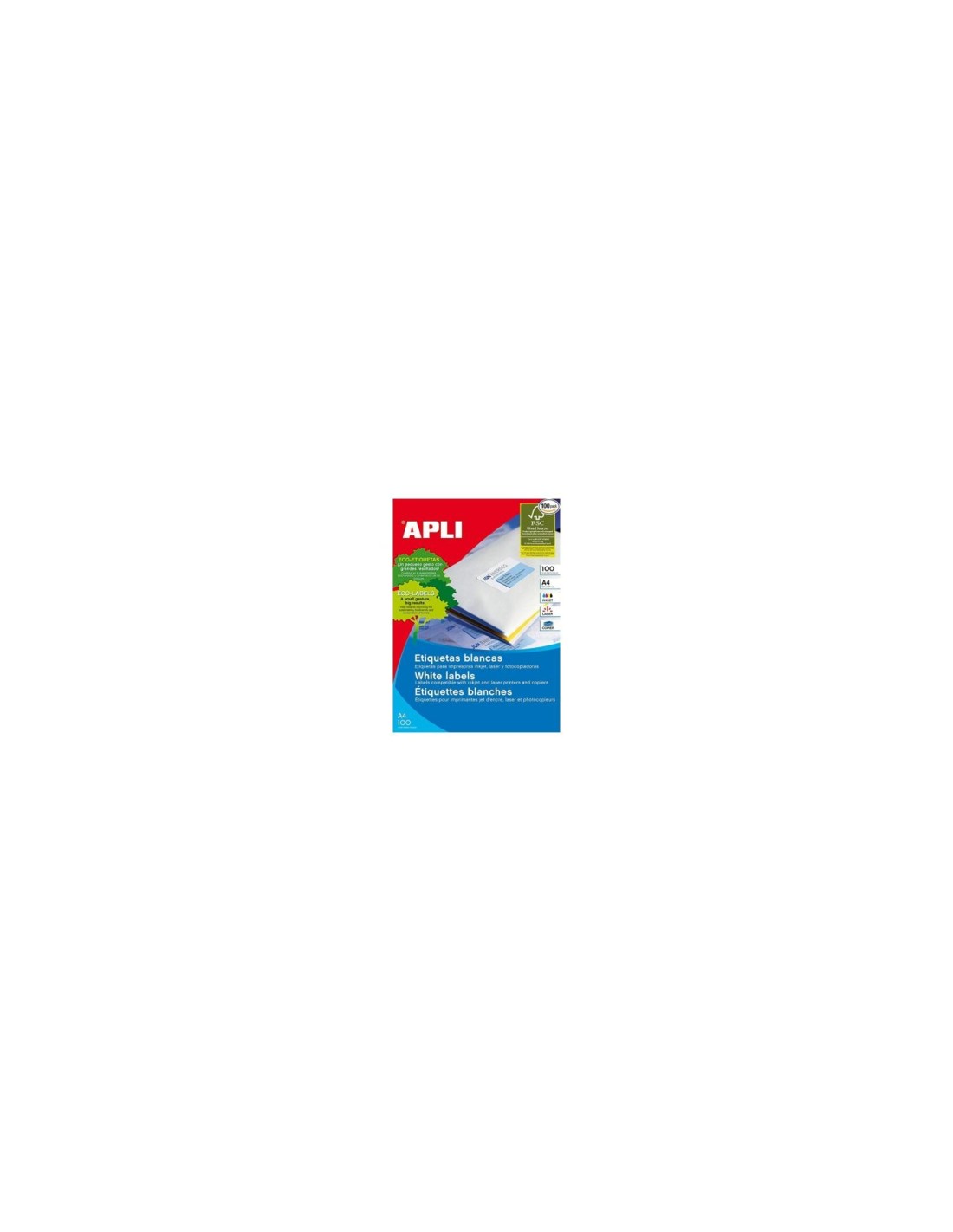 ETIQUETAS AUTOADHESIVAS APLI PARA IMPRESORAS INKJET LÍSER Y FOTOCOPIADORAS 01286