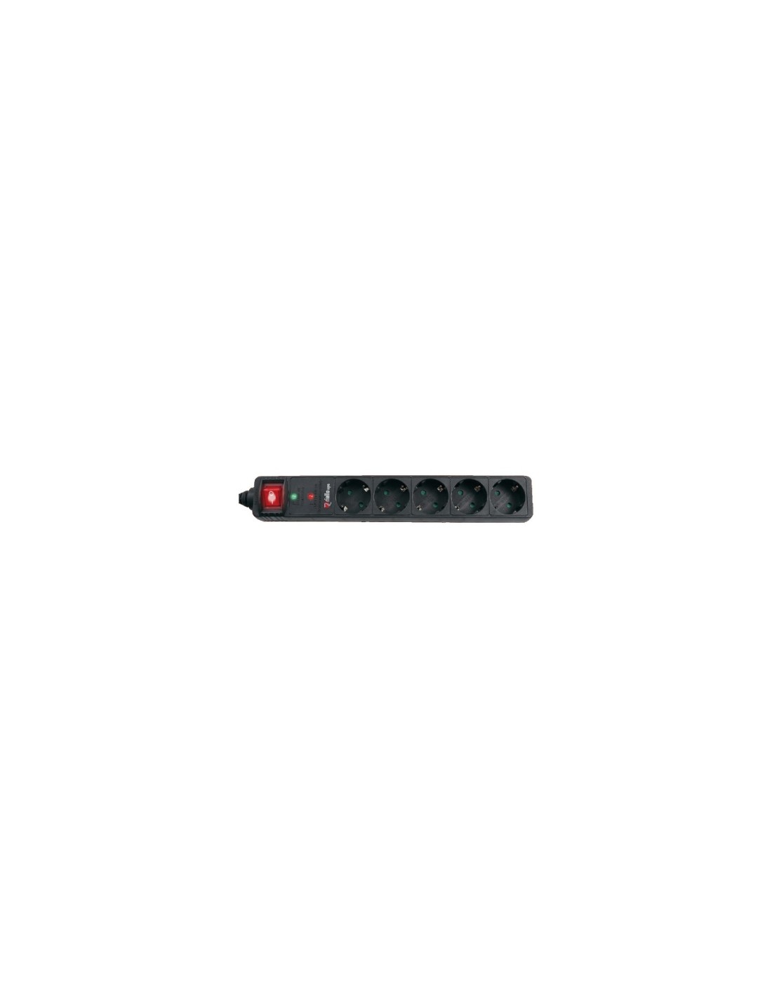 REGLETA RIELLO THUNDER 5 SHUKOS CON INTERRUPTOR ON/OFF NEGRO THUNDER 5002
