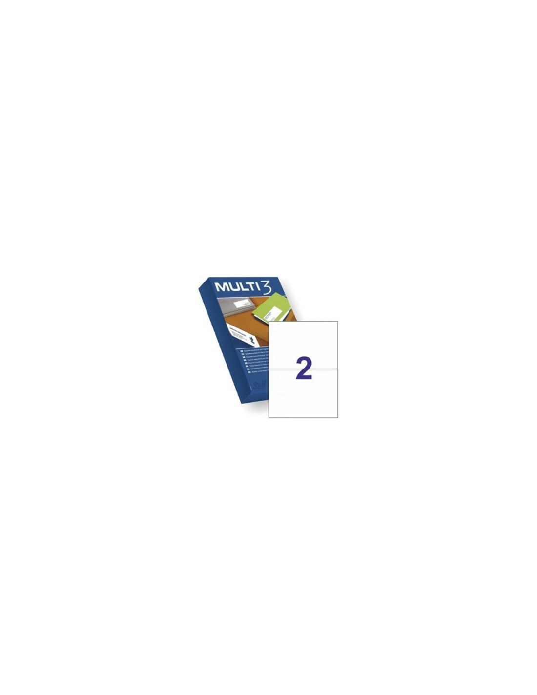 ETIQUETAS ADHESIVAS MULTI3 2 POR HOJA 500 HOJAS A4 COLOR BLANCO 10532