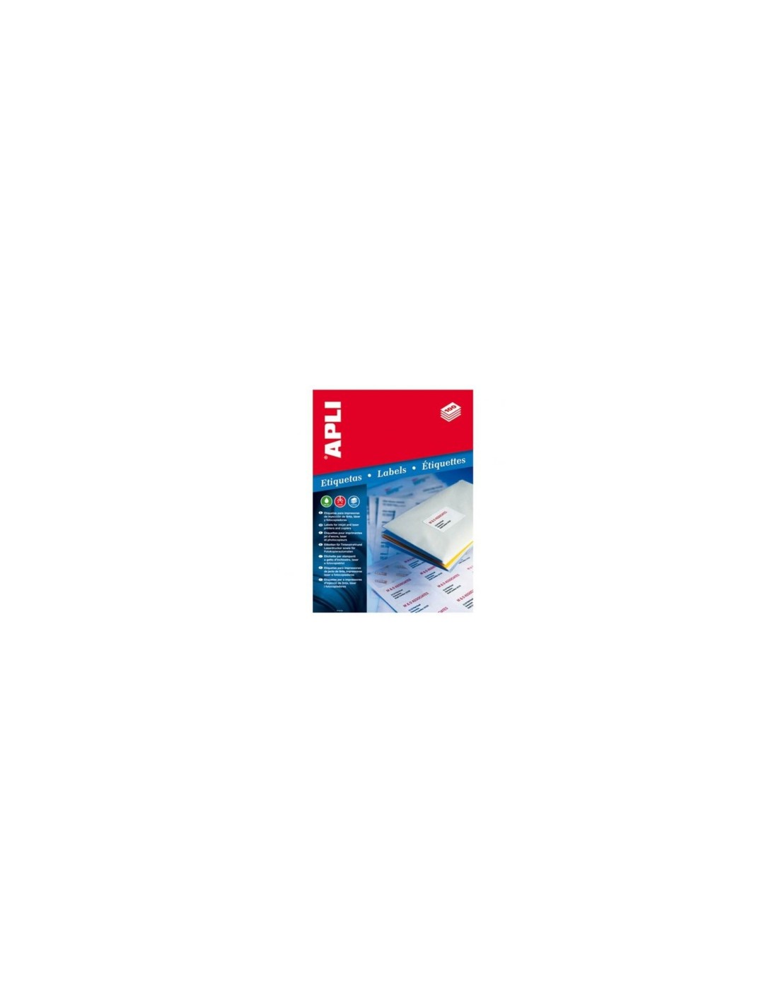 CAJA DE ETIQUETAS ADHESIVAS APLI A4 70 X 37MM CIEN HOJAS 1273