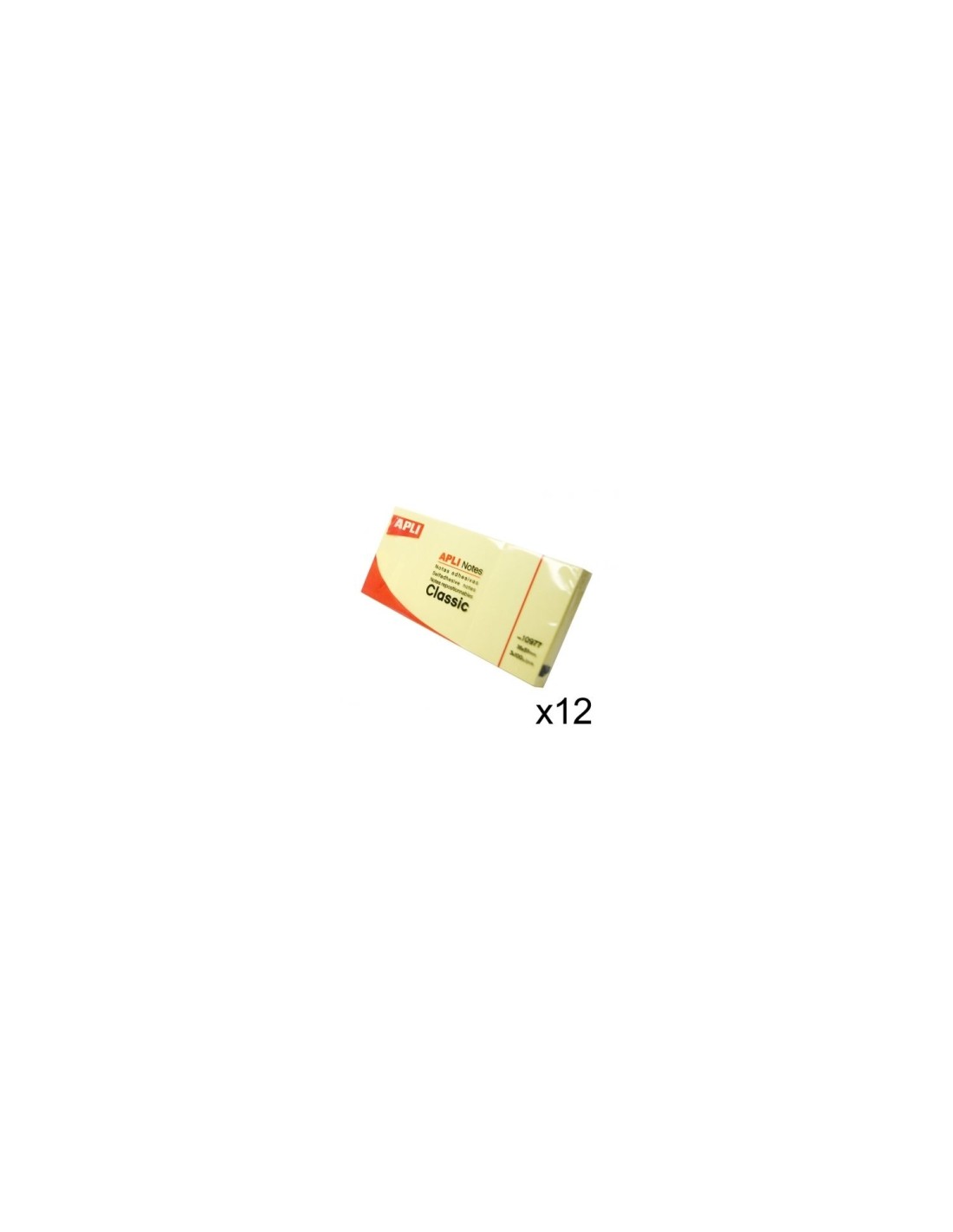 NOTAS ADHESIVAS APLI PACK DE 12 UDS BLOC DE 100 HOJAS AMARILLO 10977