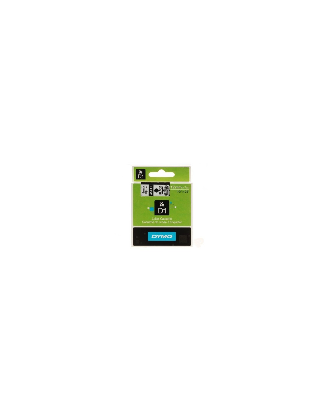 CINTA ROTULADORA AUTOADHESIVA DYMO D1 PARA ROTULADORAS LABEL MANAGER NEGRO SOBRE TRANSPARENTE S0720500