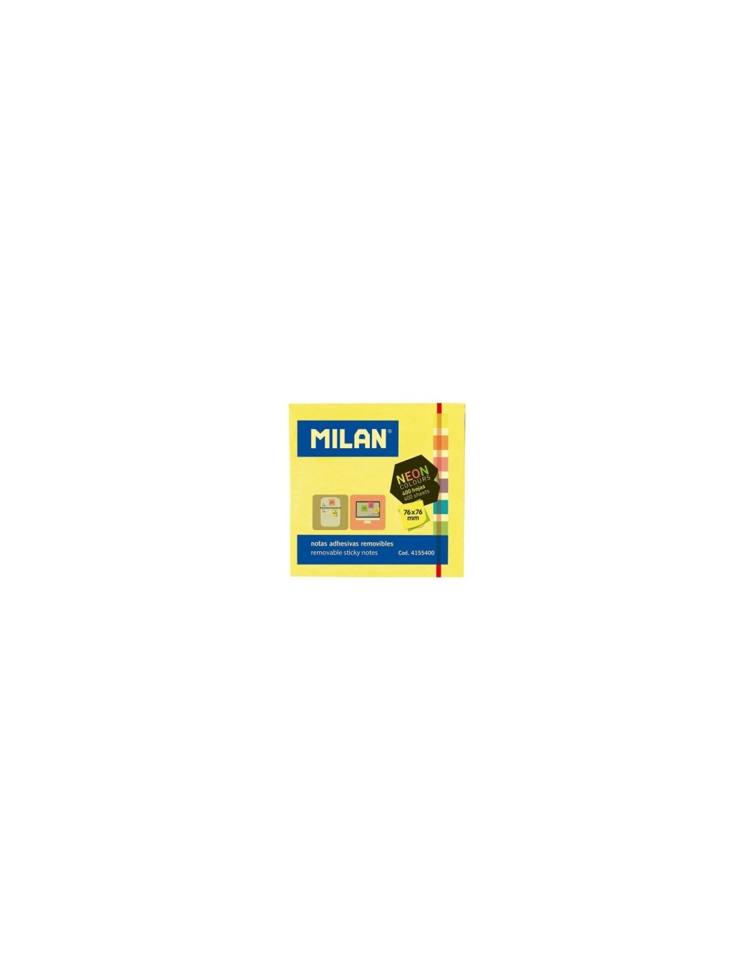 BLOC 400 NOTAS ADHESIVAS MILAN 6 COLORES NEON 4155400