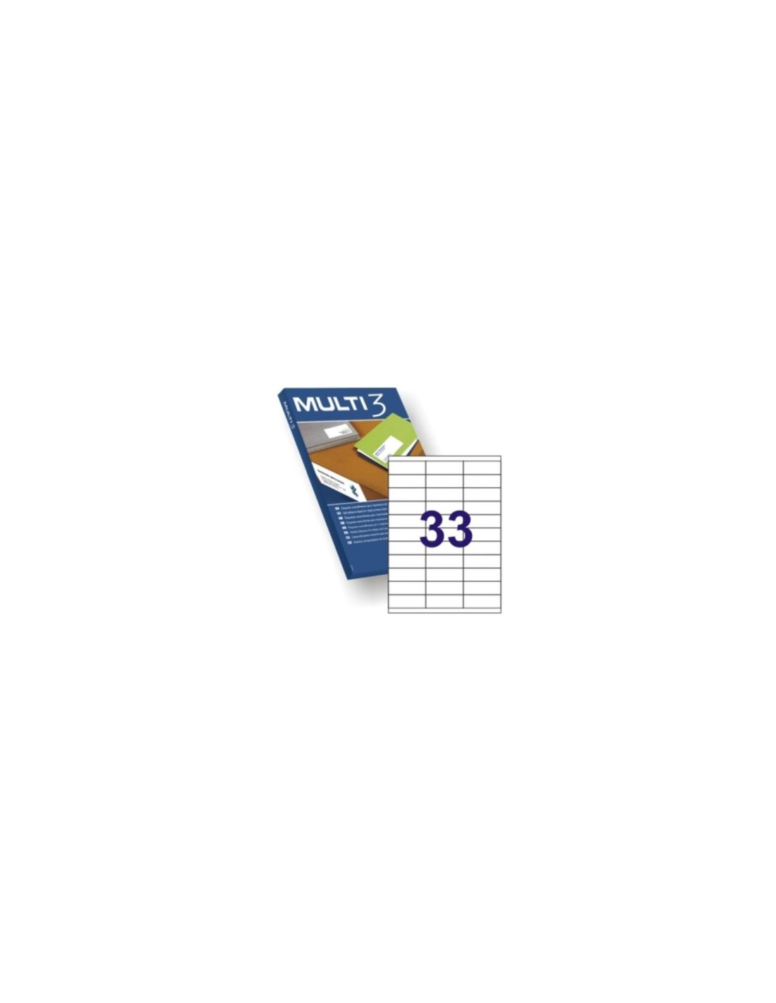 ETIQUETAS ADHESIVAS APLI MULTI3 70X25.4MM CANTOS RECTOS 100 HOJAS 04702