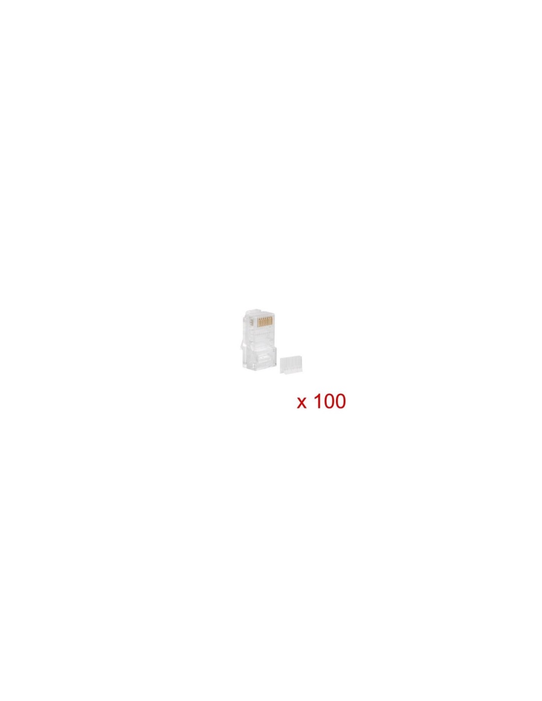 BOLSA DE 100 UNIDADES CONECTOR DE RED RJ45 LANBERG PARA CABLEADO UTP CAT6 BLANCO PLU-6000