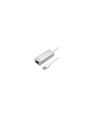 ADAPTADOR AISENS USB 3.1 TIPO-C A LAN ETHERNET 10/100/1000 MBPS 15CM PLATA A109-0341
