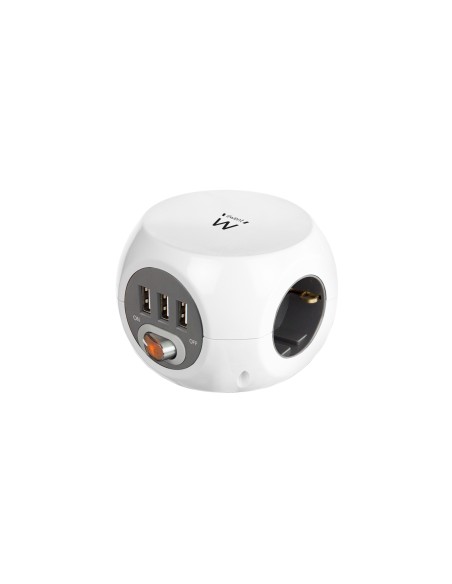 Ewent EW3939 base múltiple 1,5 m 3 salidas AC Interior Blanco