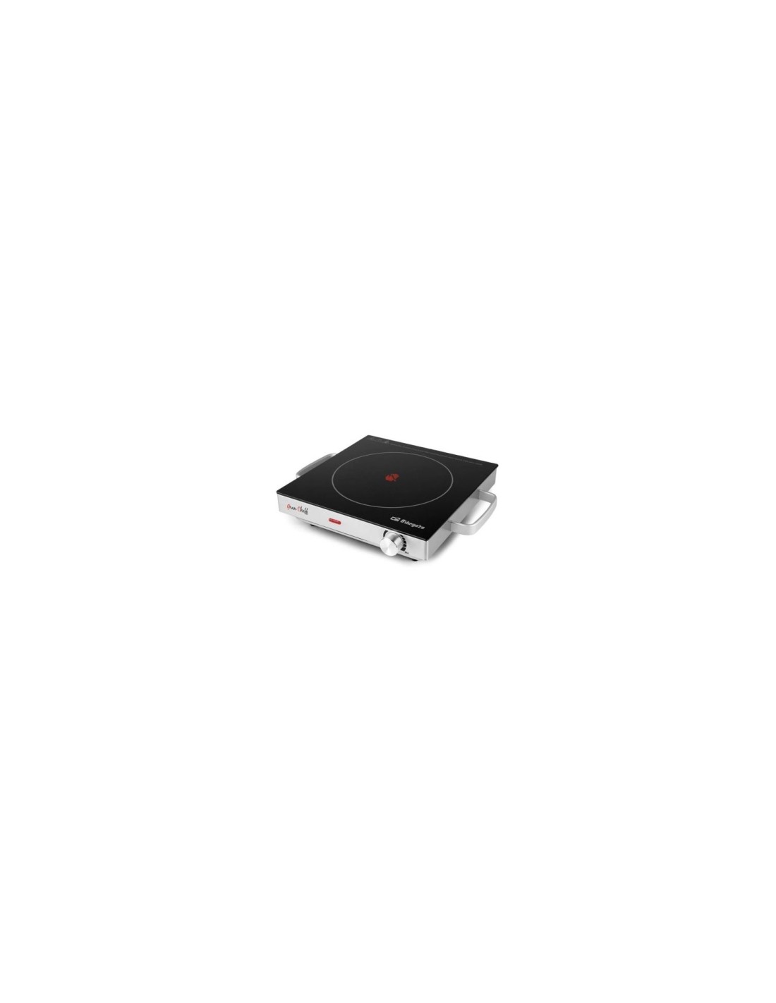 PLACA VITROCERAMICA ORBEGOZO PCE 5000 2000W Í?205MM TERMOSTATO REGULABLE CUERPO ACERO INOX SUPERFICIE CRISTAL TEMPLADO 16798