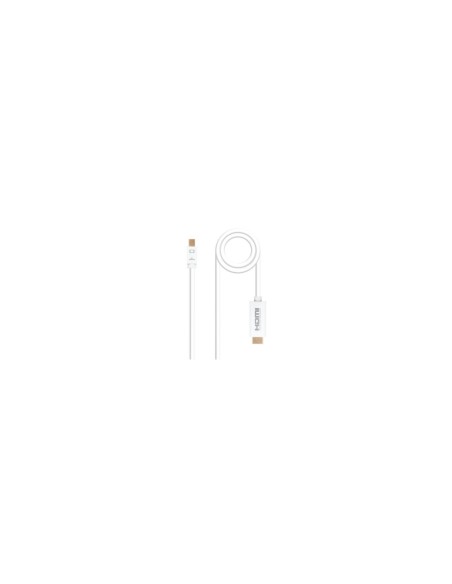Nanocable Cable conversor Mini DP a HDMI, Mini DP/M - HDMI/M, Blanco,