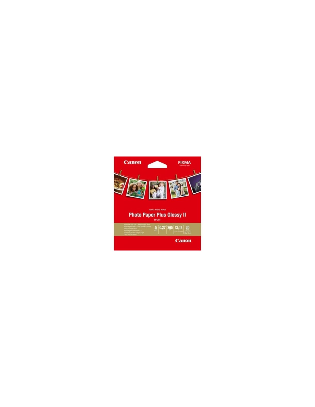 PAPEL FOTOGRAFICO CANON 13X13CM 20 HOJAS 265GR/M2 BRILLO II PLUS 2311B060