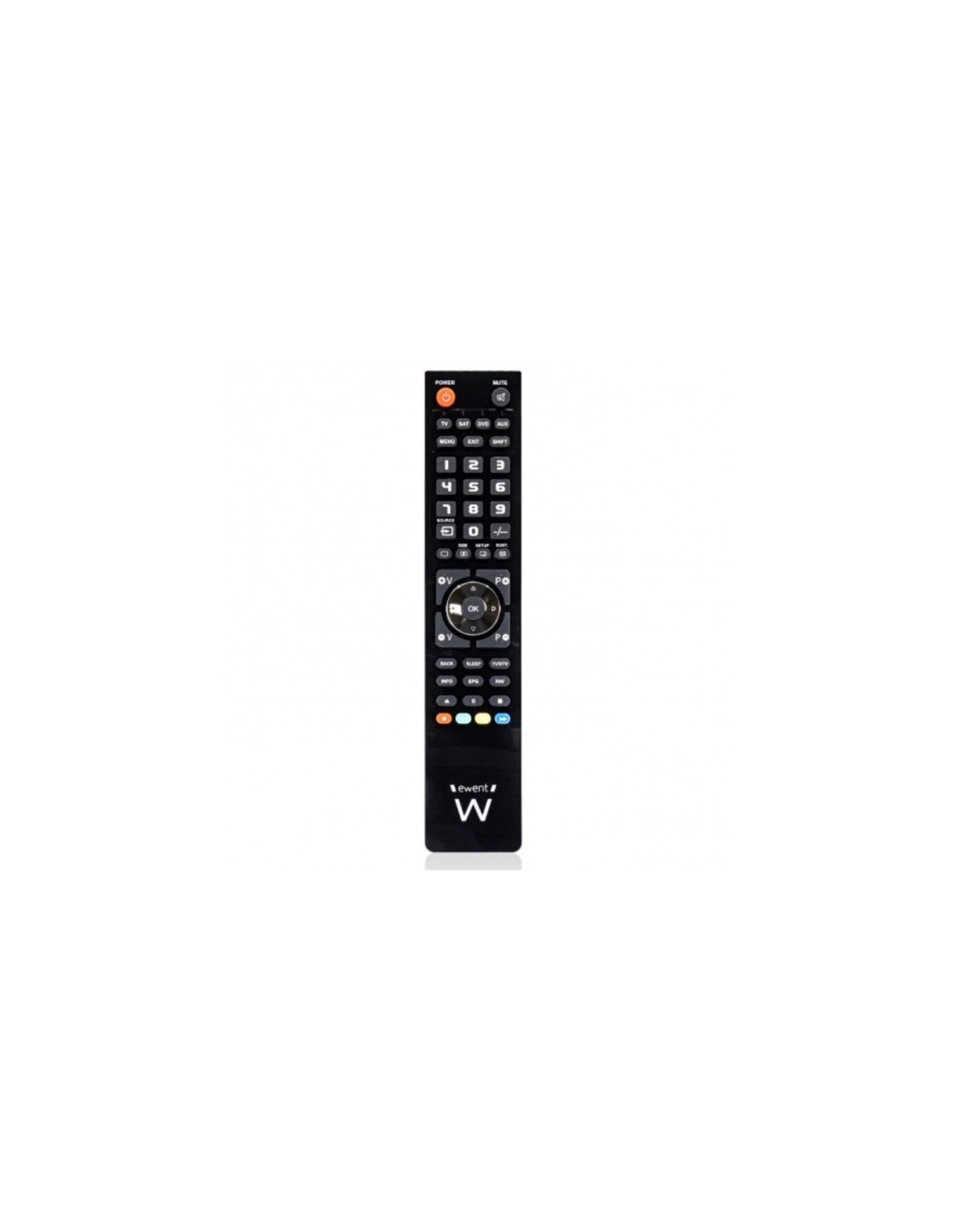 MANDO A DISTANCIA UNIVERSAL EWENT TV 4 EN 1 PROGRAMABLE POR CABLE NEGRO EW1570
